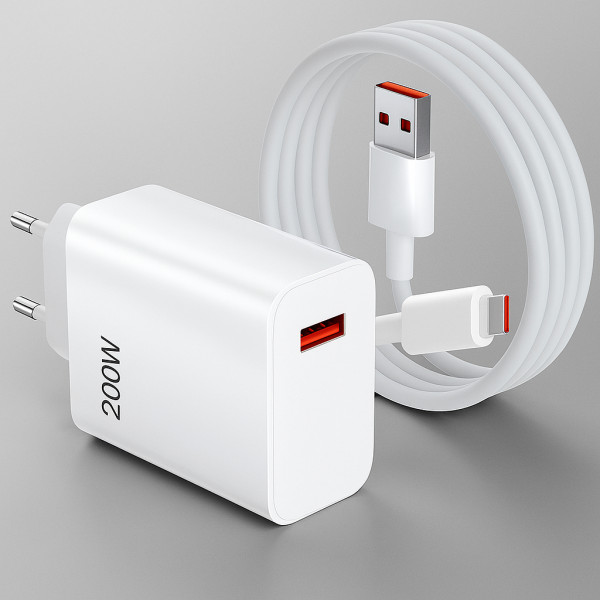 USB адаптер с кабелем USB-C 200W, зарядка для всех устройств