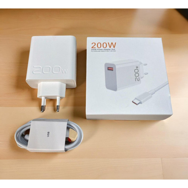 USB адаптер с кабелем USB-C 200W, зарядка для всех устройств