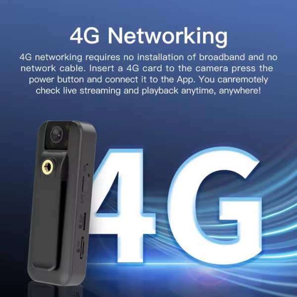 Нагрудная боди-камера 4G S15 поворотный объектив ночная съемка microSD до 256 ГБ