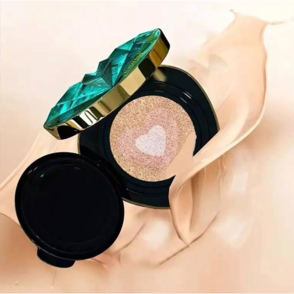 Трехцветный тональный кушон Drawshe Emerald Crystal Glow, сменный блок, увлажнение, 24 г