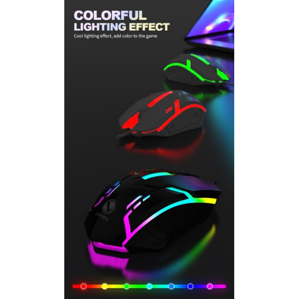 Игровая проводная мышка X3 с LED-подсветкой 1200 DPI USB черная
