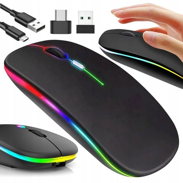 Бездротова миша PM1 Bluetooth USB з підсвіткою, 2.4 ГГц, безшумна, ПК/ноутбук