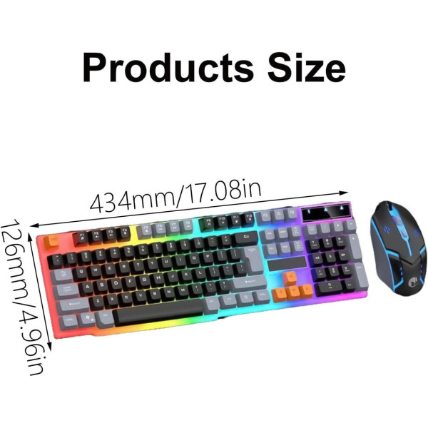 Проводная мембранная клавиатура Raiku K26 с подсветкой, 104 клавиши, USB, игровая, эргономичная, черная