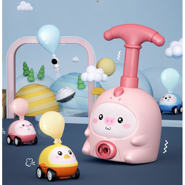 Аэромобиль Balloon Inertia Car D8811 с запуском на воздушных шариках, набор машинок для гонок