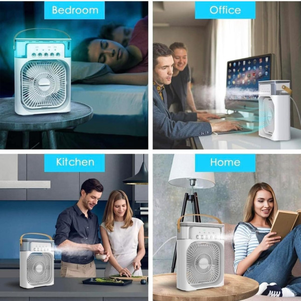Мини кондиционер-увлажнитель AIR COOLER FAN 4-в-1, резервуар 600 мл, LED подсветка