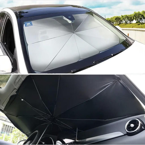 Солнцезащитный автозонт Car Umbrella 140×78 см, черный, складной