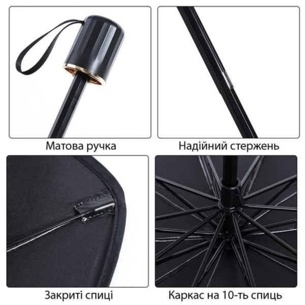 Солнцезащитный автозонт Car Umbrella 140×78 см, черный, складной
