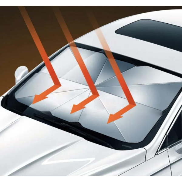 Солнцезащитный автозонт Car Umbrella 140×78 см, черный, складной