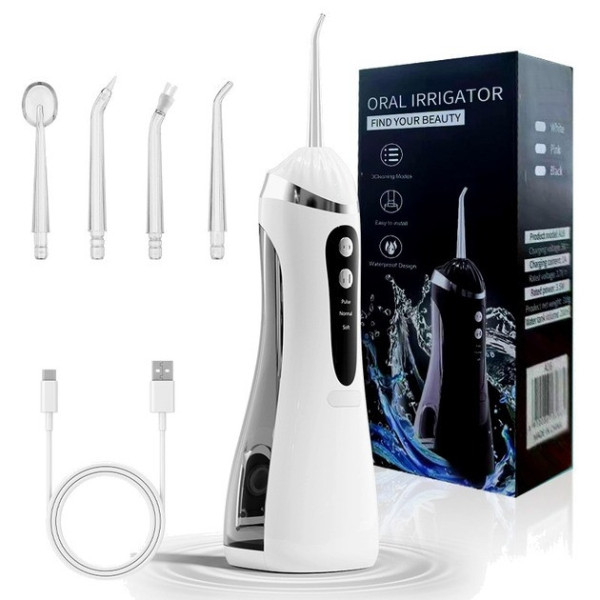 Портативний іригатор A6s, акумуляторний, 4 насадки, USB заряджання