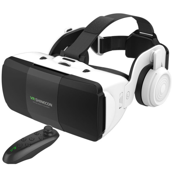 Очки виртуальной реальности Shinecon SC-G06ED+ 3D VR шлем с пультом и наушниками для смартфонов 4.7–7"