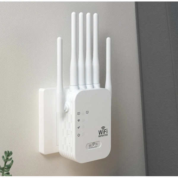 Двухдиапазонный Wi-Fi репитер 2.4/5 ГГц 1200 Мбит/с, 6 антенн, RJ45, режим повторителя