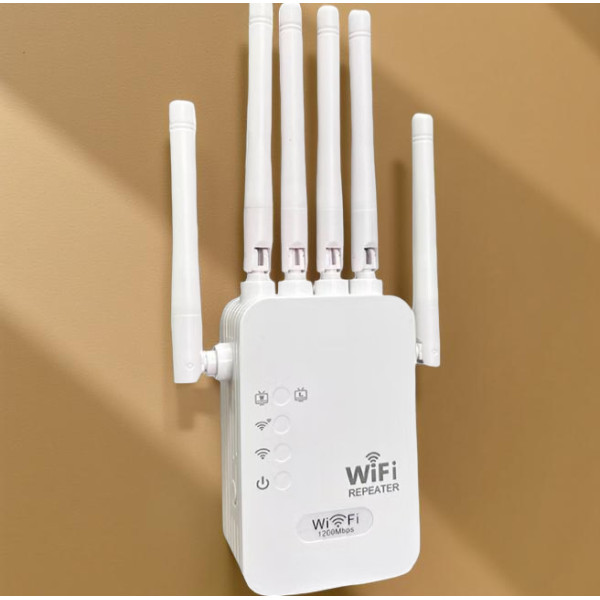 Двухдиапазонный Wi-Fi репитер 2.4/5 ГГц 1200 Мбит/с, 6 антенн, RJ45, режим повторителя