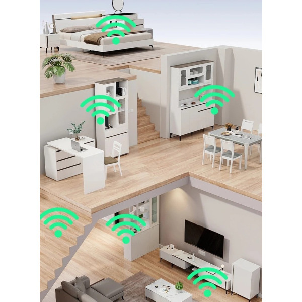 Двухдиапазонный Wi-Fi репитер 2.4/5 ГГц 1200 Мбит/с, 6 антенн, RJ45, режим повторителя