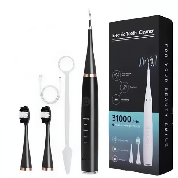 Ультразвуковая зубная щетка-скейлер 2в1 Electric Sonic Dental Scaler с зеркалом и насадками