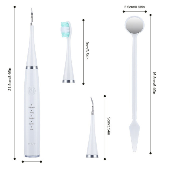 Ультразвуковая зубная щетка-скейлер 2в1 Electric Sonic Dental Scaler с зеркалом и насадками