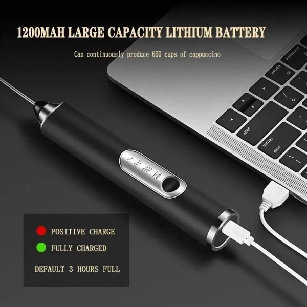Электровспениватель S3 USB, 3 скорости, венчик из нержавеющей стали для молока и яиц