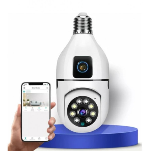 Двойная Wi-Fi камера E27 Sq02 с датчиком движения, ночным видением, двусторонней связью