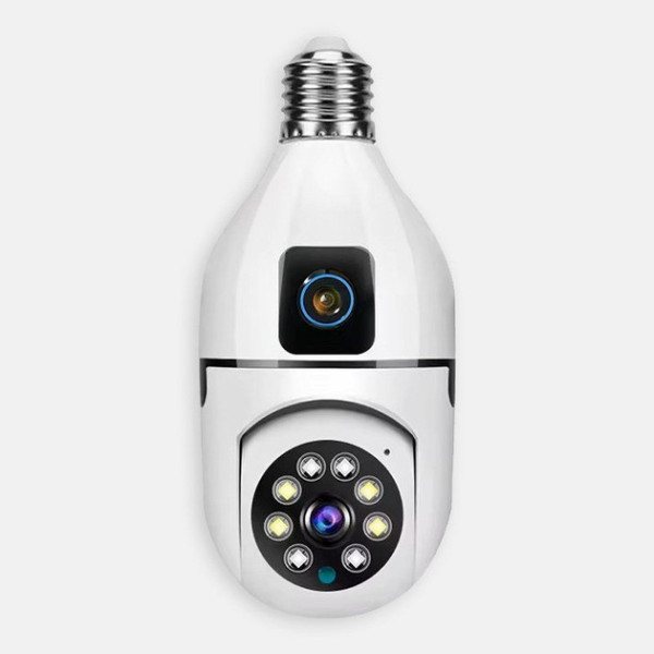 Двойная Wi-Fi камера E27 Sq02 с датчиком движения, ночным видением, двусторонней связью