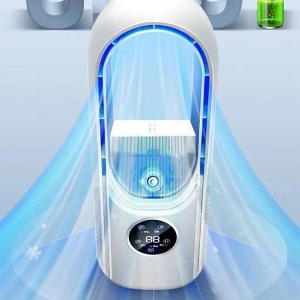 Безлопастной вентилятор Air Multiplier, увлажнение, подсветка, 6 скоростей, USB, белый