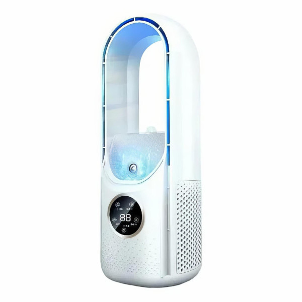 Безлопастной вентилятор Air Multiplier, увлажнение, подсветка, 6 скоростей, USB, белый