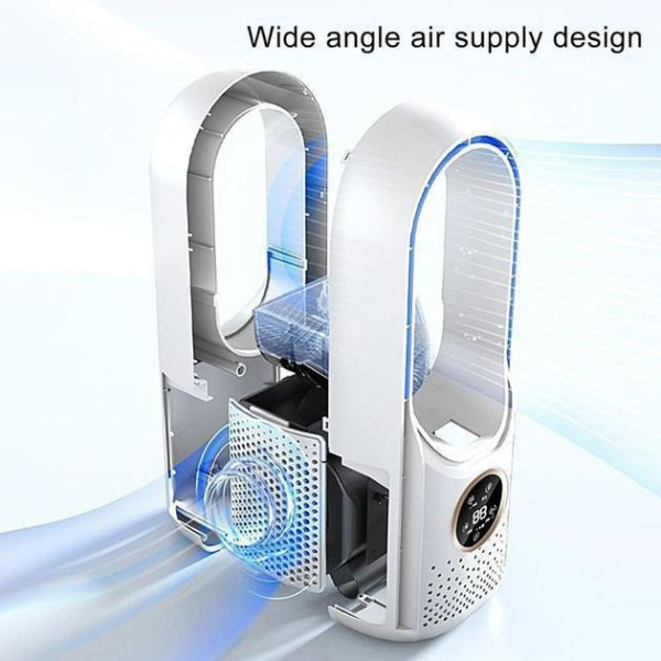 Безлопастной вентилятор Air Multiplier, увлажнение, подсветка, 6 скоростей, USB, белый