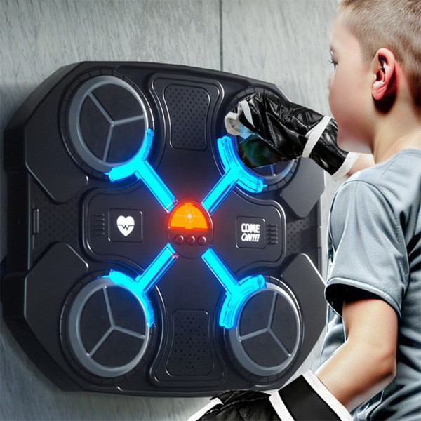 Боксерский тренажер с Bluetooth и RGB подсветкой, 32×27 см, черный