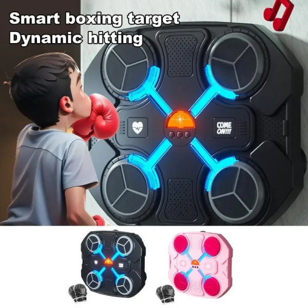 Боксерский тренажер с Bluetooth и RGB подсветкой, 32×27 см, черный