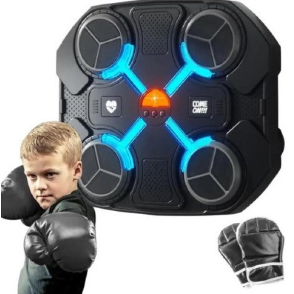 Боксерский тренажер с Bluetooth и RGB подсветкой, 32×27 см, черный