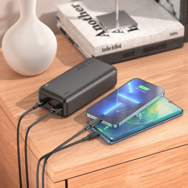 Сверхскоростной повербанк Hoco J101B 30000mAh QC 3.0 PD зарядка 3 устройств одновременно