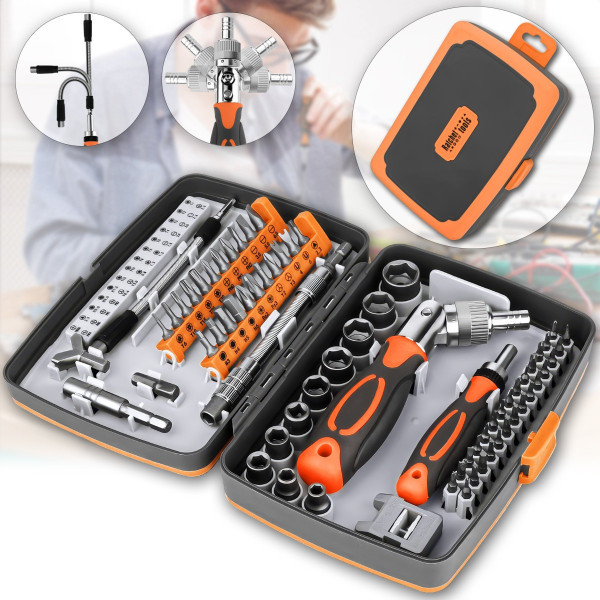 Профессиональный набор отверток с трещоткой Torx RATCHET 68 в 1 с гибким удлинителем и битами