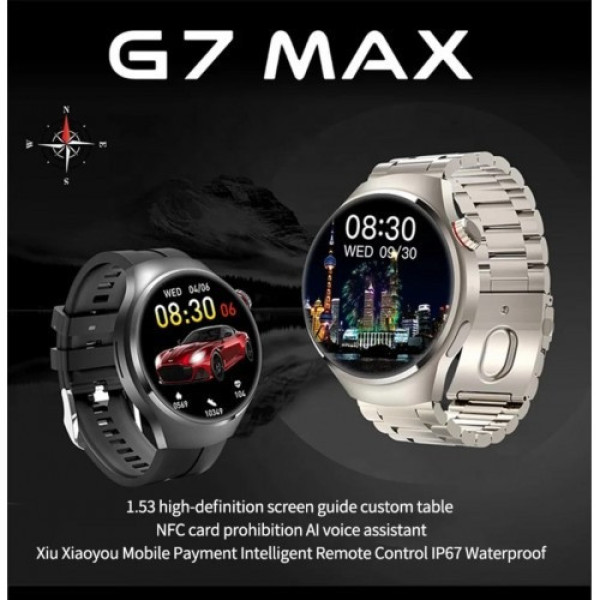 Смарт-часы G7 MAX, Bluetooth, IP65, сенсорный экран, беспроводная зарядка, совместимость с Android и iOS