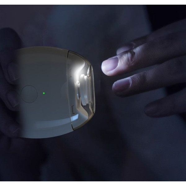 Детская портативная пилка для ногтей с LED-подсветкой, USB зарядка, 3 скорости, безопасная