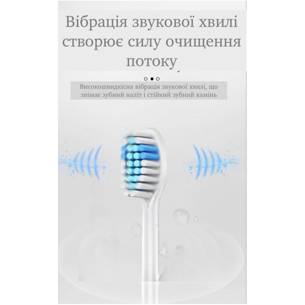 Электрическая звуковая зубная щетка с 6 режимами, мягкая щетина DuPont, 4 сменные насадки, кейс