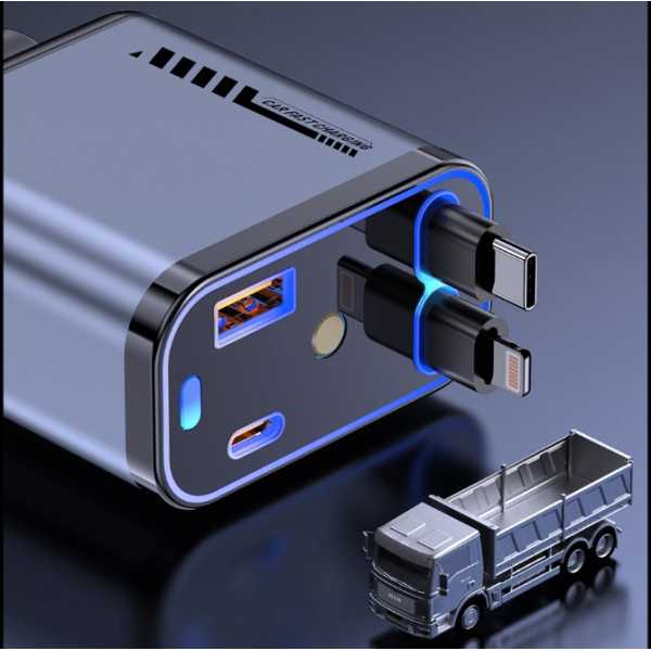 Авто зарядное устройство «Звёздное небо», USB, Type-C, Lightning, 66 Вт, QC 3.0, PD
