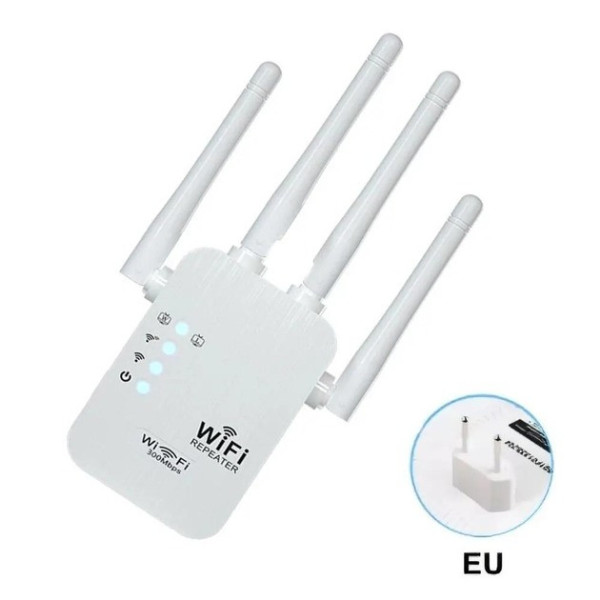 Wi-Fi репитер 2.4G 300 Мбит/с, усилитель сигнала с 4 антеннами, ретранслятор, режим AP, LAN