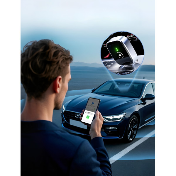 Автоадаптер CarPlay/Android Auto с USB Type-C, plug & play, беспроводное подключение