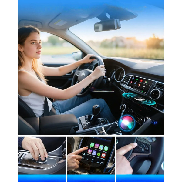 Автоадаптер CarPlay/Android Auto с USB Type-C, plug & play, беспроводное подключение