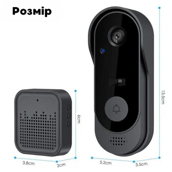 Беспроводной видеозвонок с камерой Tuya Smart Life Doorbell Wi-Fi, с ночным видением, двухсторонней связью