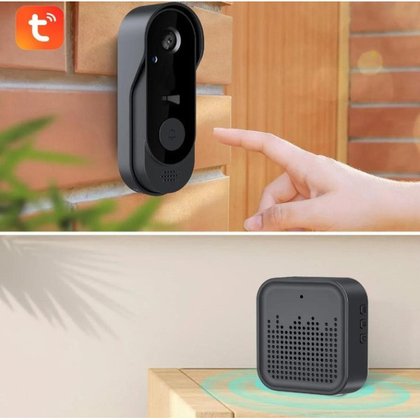 Беспроводной видеозвонок с камерой Tuya Smart Life Doorbell Wi-Fi, с ночным видением, двухсторонней связью