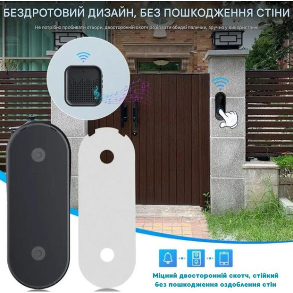 Беспроводной видеозвонок с камерой Tuya Smart Life Doorbell Wi-Fi, с ночным видением, двухсторонней связью
