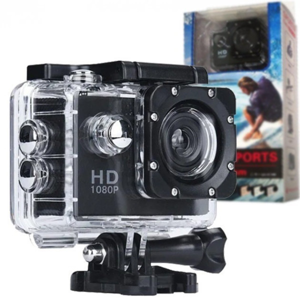 Водонепроницаемая экшн-камера Action Camera D600 A7 HD с широкоугольным объективом и комплектом креплений