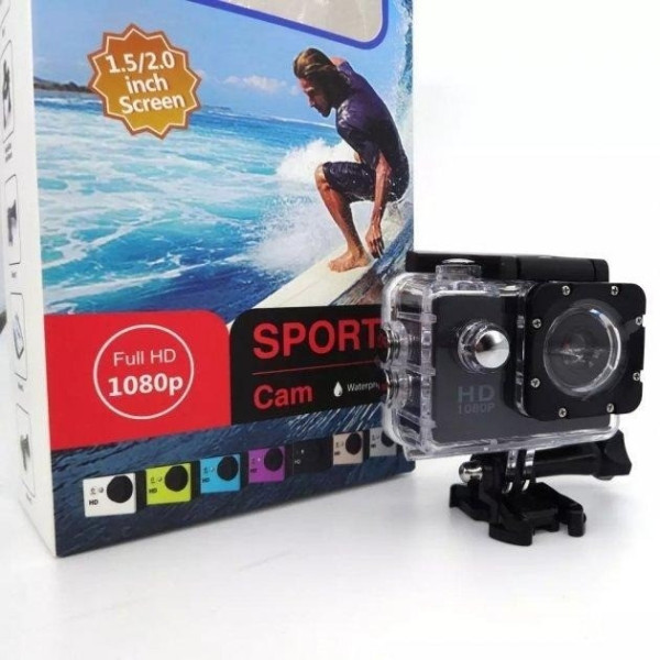 Водонепроницаемая экшн-камера Action Camera D600 A7 HD с широкоугольным объективом и комплектом креплений