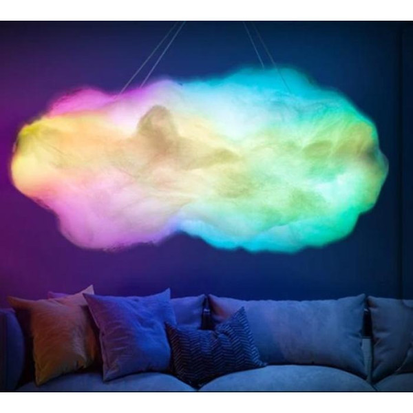 Подвесной смарт-светильник TouCloud в форме облака с RGB LED-подсветкой, управлением через приложение и пульт