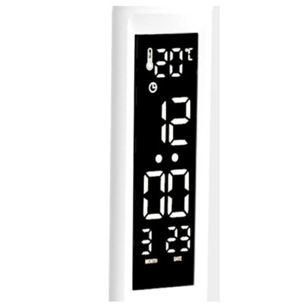 Настольная LED лампа с аккумулятором, сенсорным управлением, часами, термометром 868S White