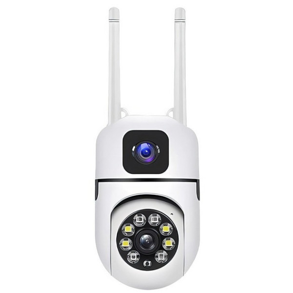 Уличная поворотная Wi-Fi камера видеонаблюдения с двумя объективами Dual Lens E10 4K 8MP, ночное видение
