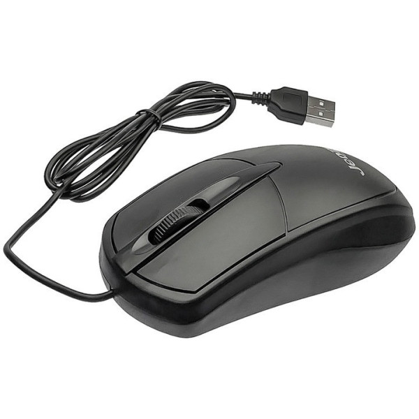Проводная компьютерная мышь Jedel CP72 USB 1000 DPI для ноутбука и ПК, черная, 1.35 м