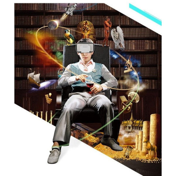 3D очки виртуальной реальности SHINECON SC-G05a с пультом Y1 для смартфонов Android и iOS, белые