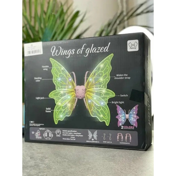 Електричні крила феї Shadow Angel No5 з підсвіткою і музикою на ремінцях (65 см)