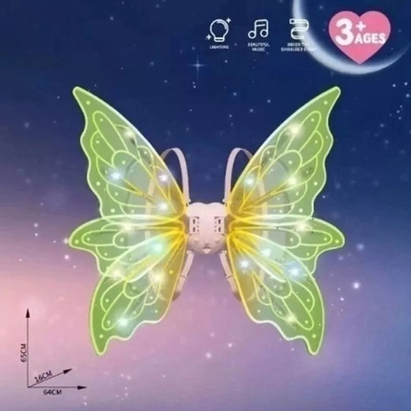Електричні крила феї Shadow Angel No5 з підсвіткою і музикою на ремінцях (65 см)