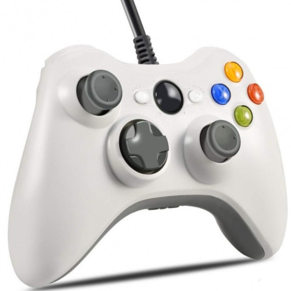 Дротовий геймпад Microsoft Xbox 360 White Джойстик з вібровідкліком і підтримкою Windows і Xbox 360  USB